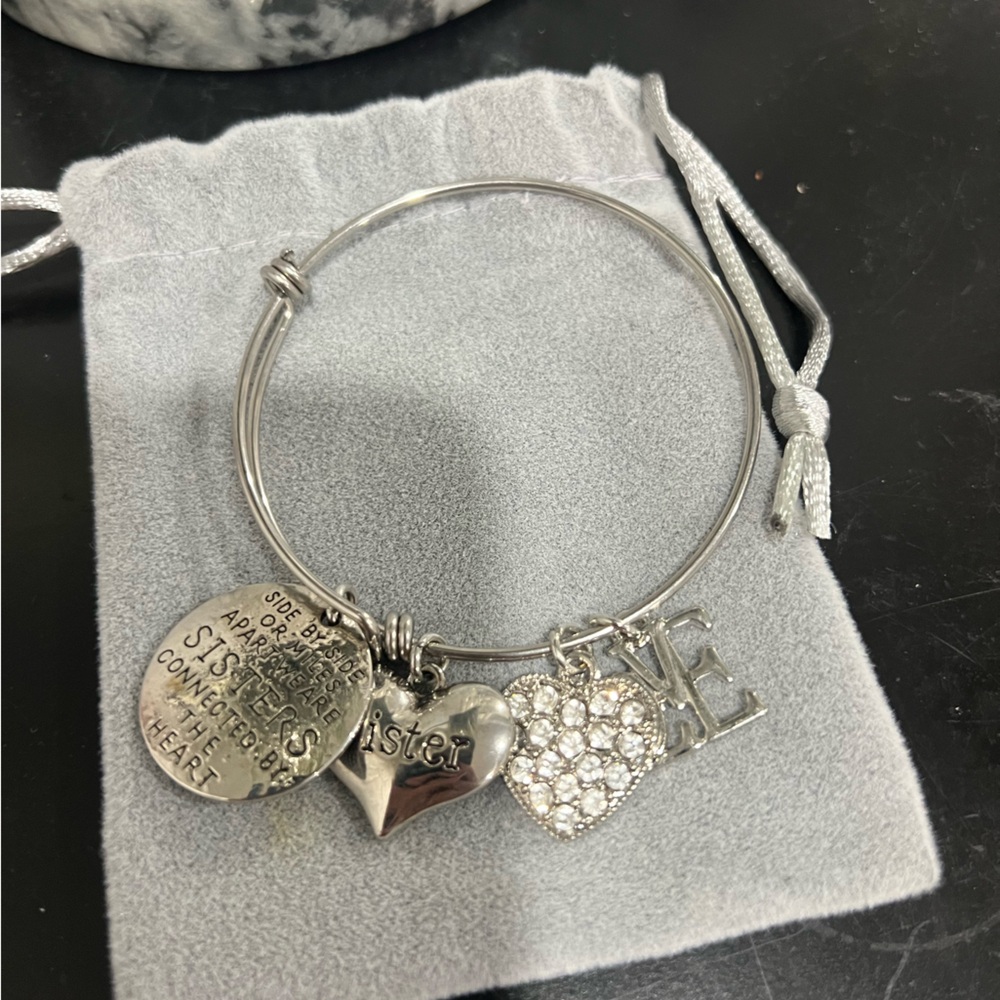 Silver Sister Charm Bracelet
